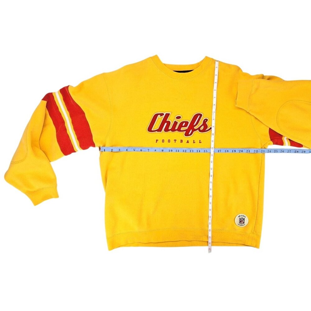 Vintage Kansas City Chiefs Gold Sweatshirt Gridiron Classic NFL Reebok Football - Picture 14 of 14